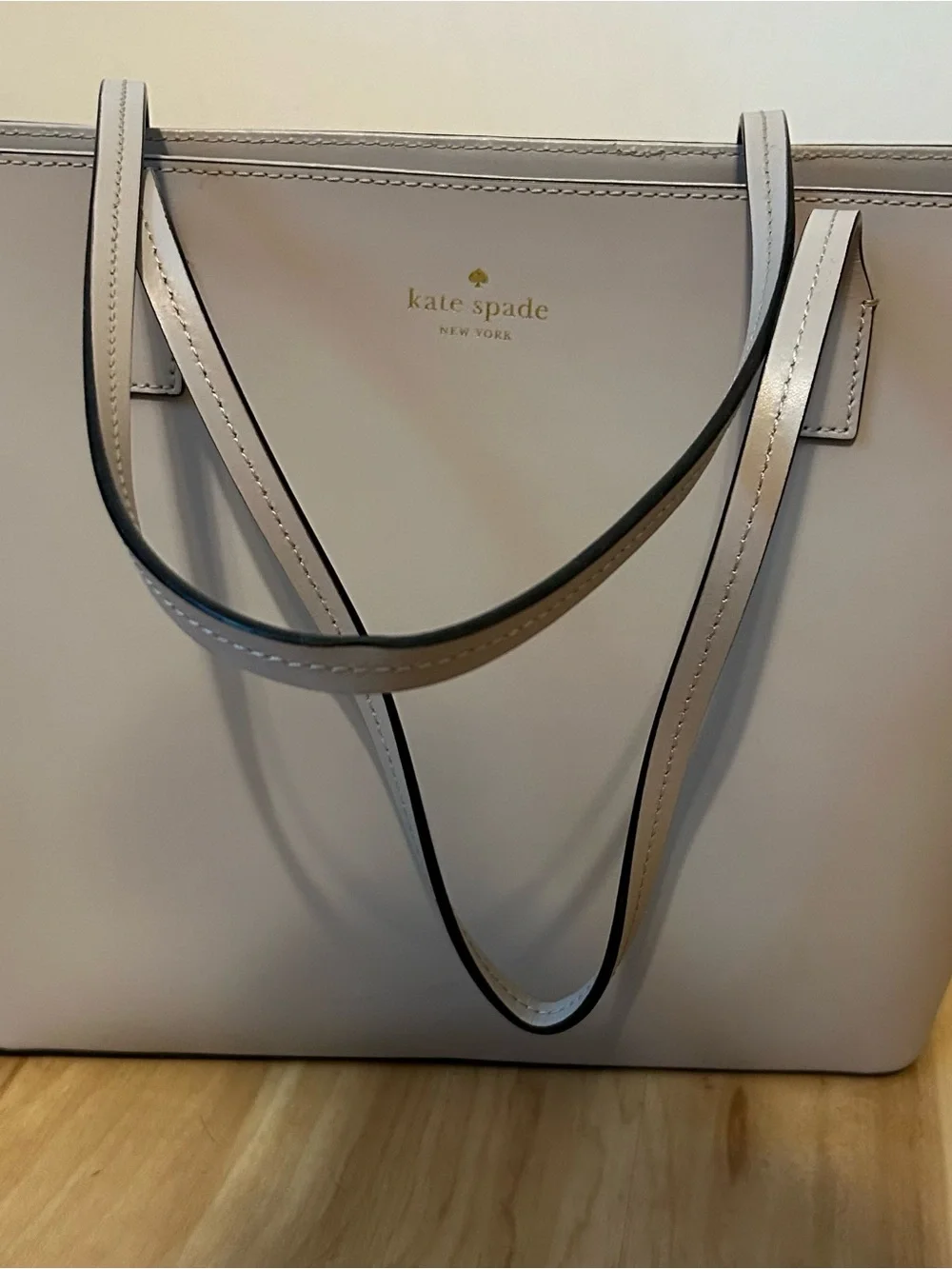 kate spade light gray lavender leather tote